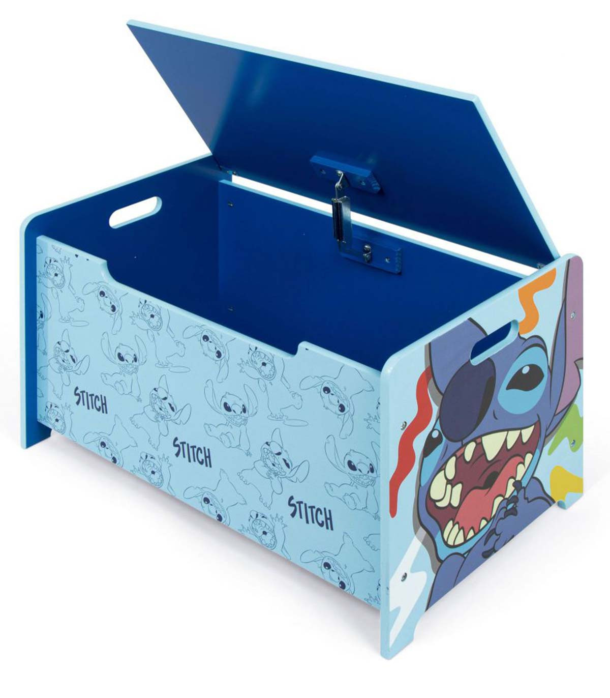 ДЪРВЕНА КУТИЯ ЗА ИГРАЧКИ STITCH