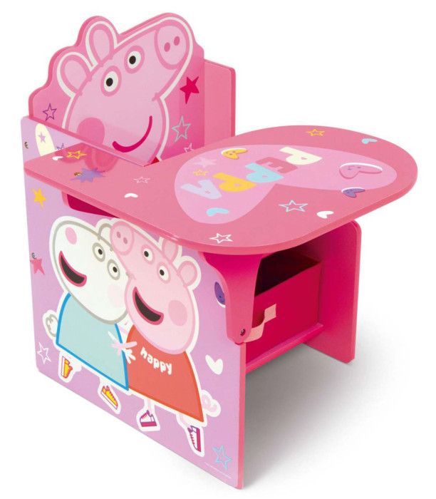 ДЪРВЕНО БЮРО С СТОЛ И ЧЕКМЕДЖЕ PEPPA PIG