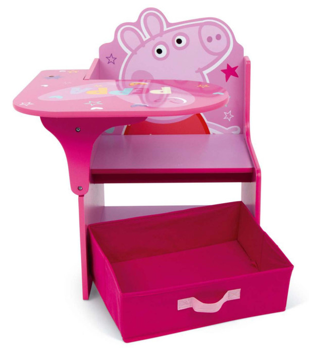 ДЪРВЕНО БЮРО С СТОЛ И ЧЕКМЕДЖЕ PEPPA PIG