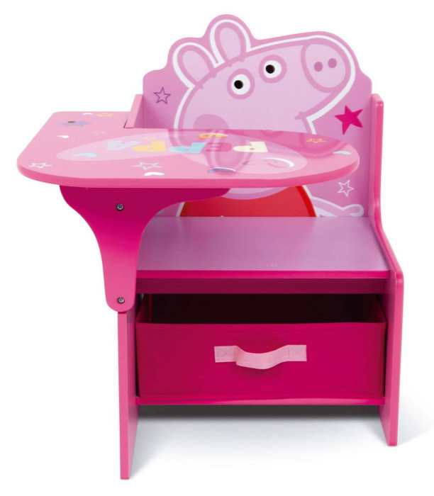 ДЪРВЕНО БЮРО С СТОЛ И ЧЕКМЕДЖЕ PEPPA PIG