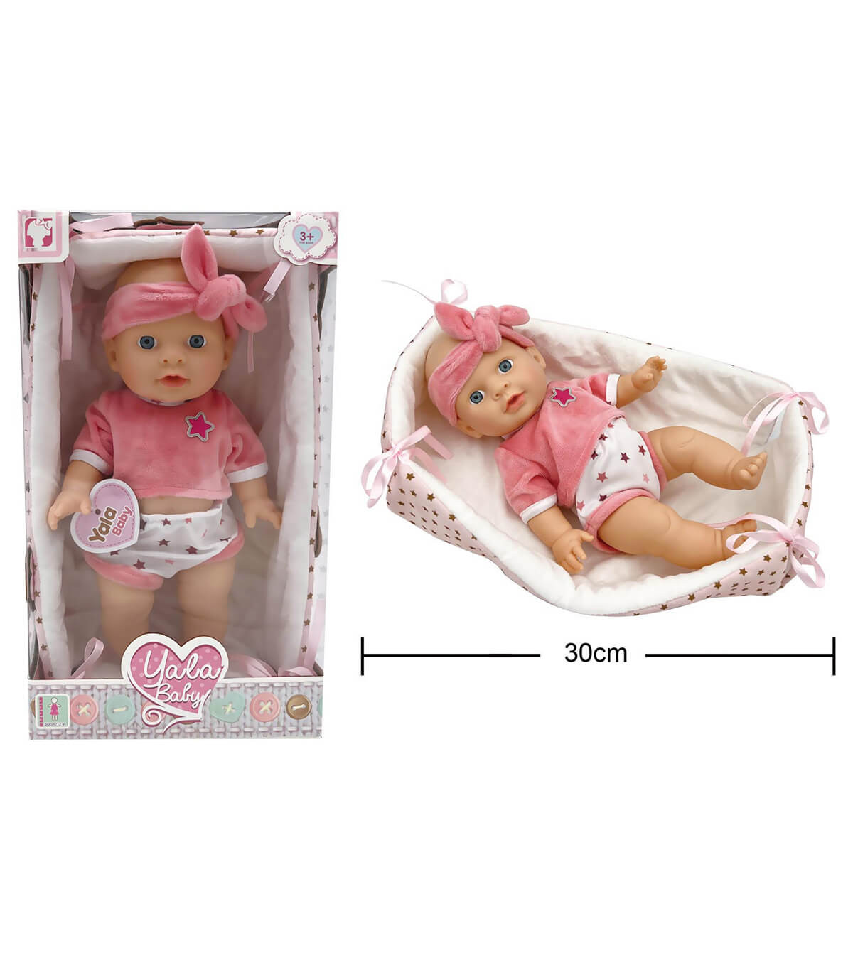 БЕБЕ С КОШ И КАДИФЕНИ ДРЕХИ 30 СМ