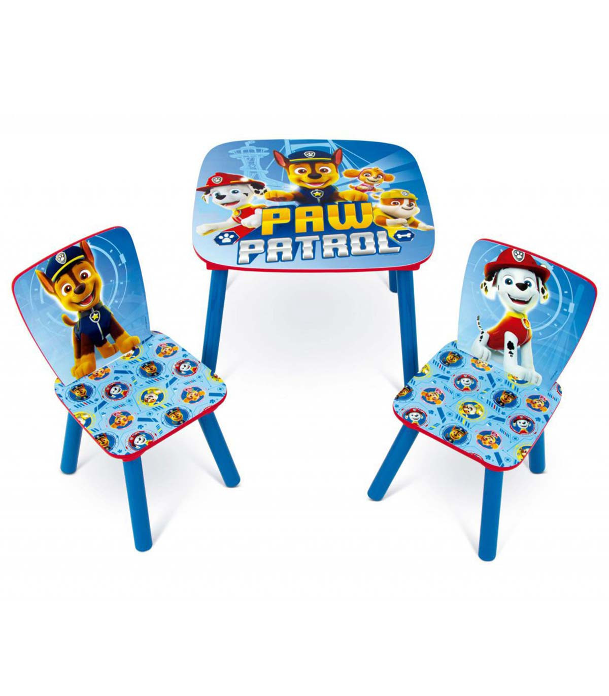 ДЪРВЕНА МАСА С 2 СТОЛА PAW PATROL