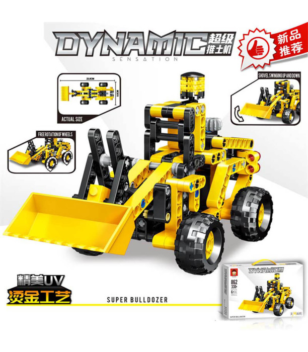 КОНСТРУКТОР БУЛДОЗЕР 330 ЧАСТИ DYNAMIC - КОНСТРУКТОРИ, СОРТЕРИ И РИНГОВЕ