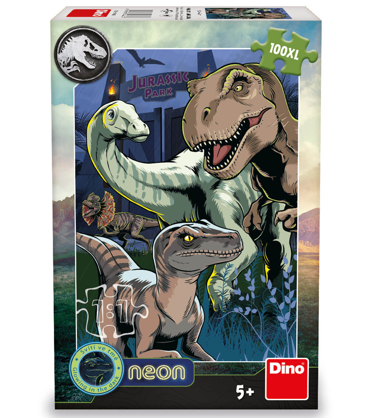 ДЕТСКИ ПЪЗЕЛ JURASSIC WORLD 100 XL ЧАСТИ НЕОН - ПЪЗЕЛИ И КУБЧЕТА