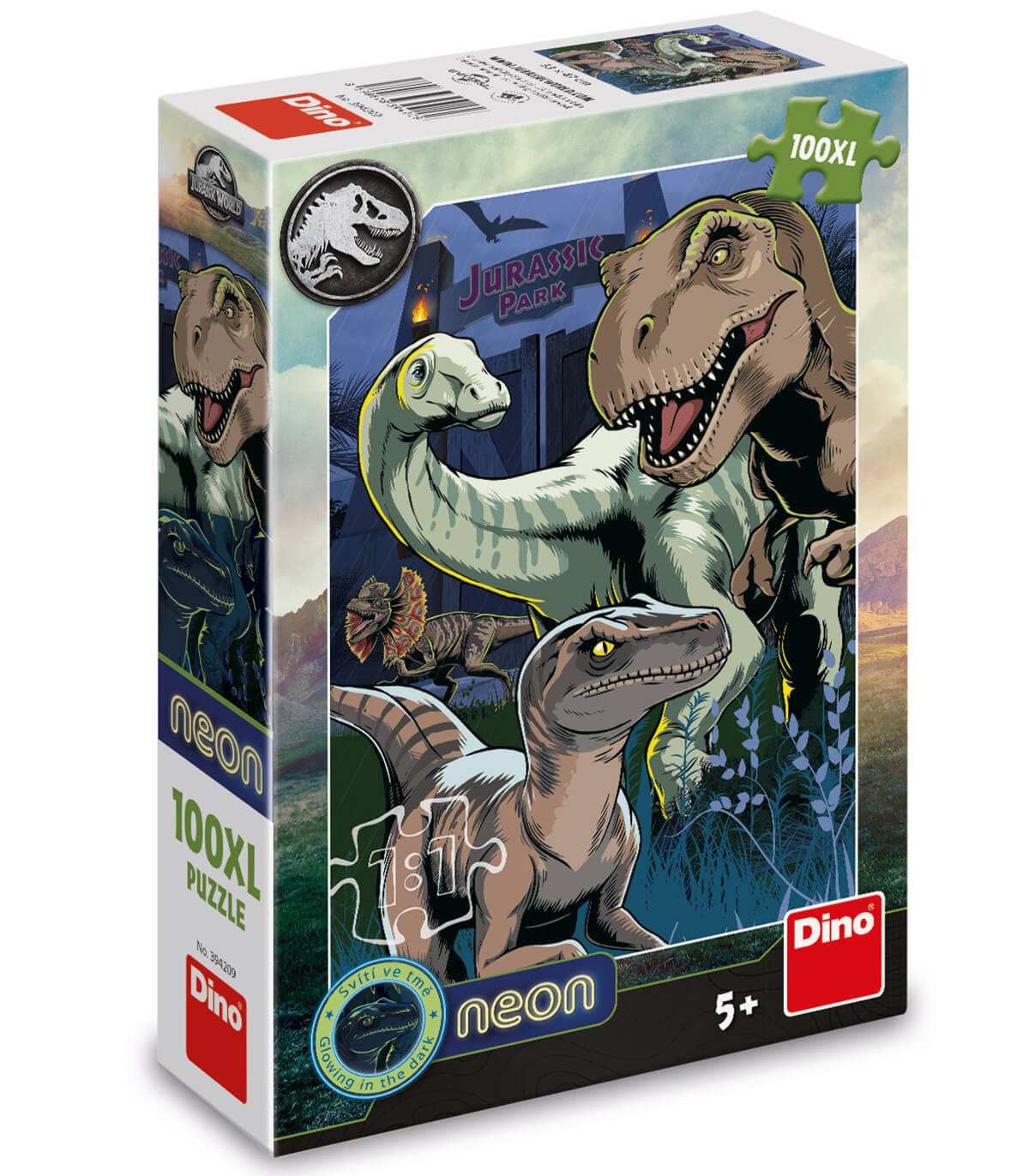 ДЕТСКИ ПЪЗЕЛ JURASSIC WORLD 100 XL ЧАСТИ НЕОН