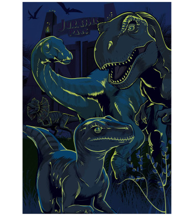 ДЕТСКИ ПЪЗЕЛ JURASSIC WORLD 100 XL ЧАСТИ НЕОН - ПЪЗЕЛИ И КУБЧЕТА