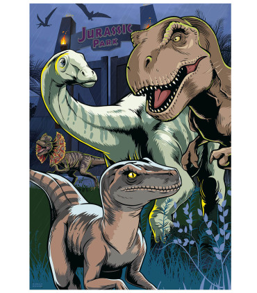 ДЕТСКИ ПЪЗЕЛ JURASSIC WORLD 100 XL ЧАСТИ НЕОН - ПЪЗЕЛИ И КУБЧЕТА