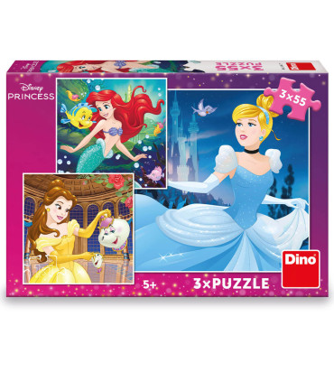 ДЕТСКИ ПЪЗЕЛ DISNEY PRINCESS 3Х55 ЧАСТИ - ПЪЗЕЛИ И КУБЧЕТА