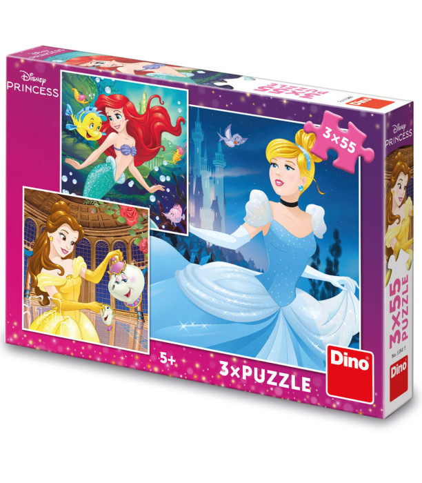 ДЕТСКИ ПЪЗЕЛ DISNEY PRINCESS 3Х55 ЧАСТИ - ПЪЗЕЛИ И КУБЧЕТА