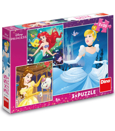 ДЕТСКИ ПЪЗЕЛ DISNEY PRINCESS 3Х55 ЧАСТИ - ПЪЗЕЛИ И КУБЧЕТА