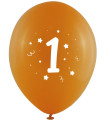 БАЛОНИ 10 БР. 12" - 30 СМ С ПЕЧАТ - ЦИФРА 1