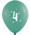 БАЛОНИ 10 БР. 12" - 30 СМ С ПЕЧАТ - ЦИФРА 4