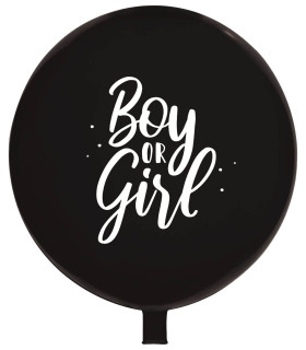 БАЛОН ГИГАНТ 60 СМ ЧЕРЕН BOY OR GIRL - БАЛОНИ С ПЕЧАТ