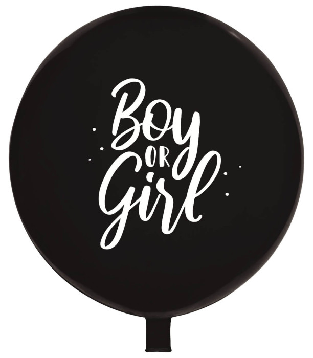 БАЛОН ГИГАНТ 60 СМ ЧЕРЕН BOY OR GIRL - БАЛОНИ С ПЕЧАТ