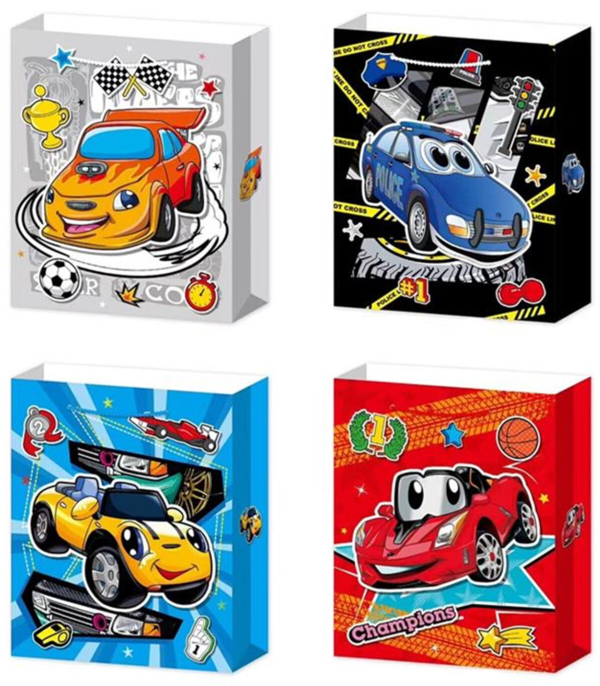 ПОДАРЪЧНА ЧАНТА 3D КОЛИ 32*26*10 4 ВИДА Armtoys