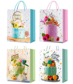 ПОДАРЪЧНА ЧАНТА HAPPY BIRTHDAY ТОРТА 32*26*10 4 ВИДА Armtoys