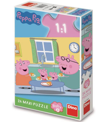 МАКСИ ПЪЗЕЛ PEPPA PIG: ОБЯД 24 ЧАСТИ - ПЪЗЕЛИ И КУБЧЕТА