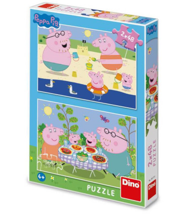 ДЕТСКИ ПЪЗЕЛ PEPPA PIG: НА ПОЧИВКА 2X48 ЧАСТИ - ПЪЗЕЛИ И КУБЧЕТА