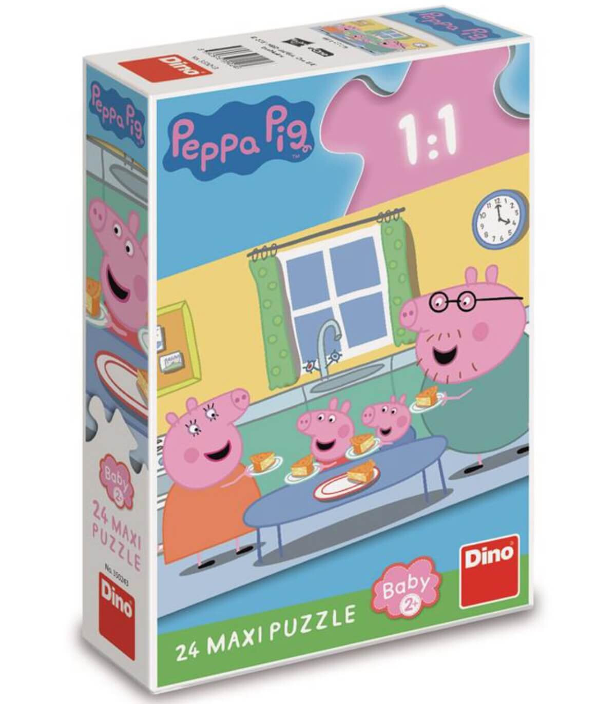 МАКСИ ПЪЗЕЛ PEPPA PIG: ОБЯД 24 ЧАСТИ - ПЪЗЕЛИ И КУБЧЕТА