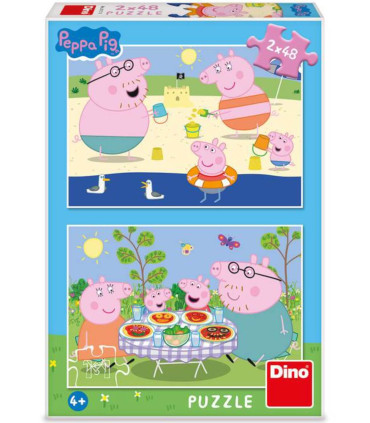 ДЕТСКИ ПЪЗЕЛ PEPPA PIG: НА ПОЧИВКА 2X48 ЧАСТИ - ПЪЗЕЛИ И КУБЧЕТА