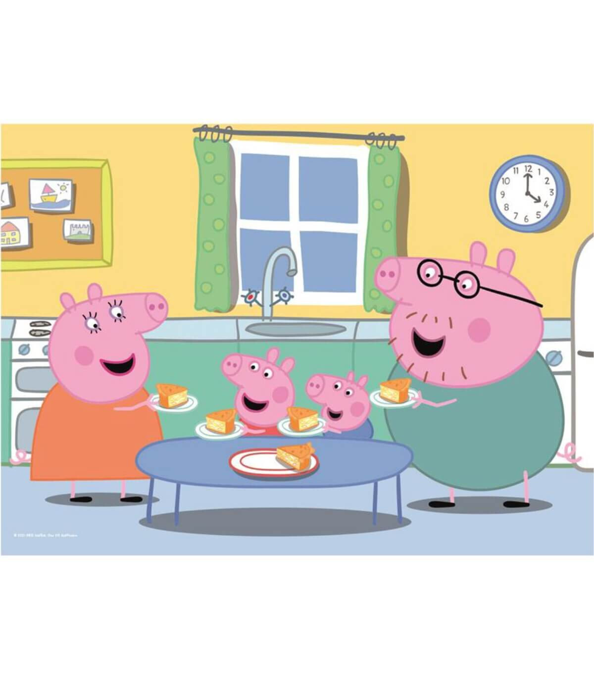МАКСИ ПЪЗЕЛ PEPPA PIG: ОБЯД 24 ЧАСТИ - ПЪЗЕЛИ И КУБЧЕТА