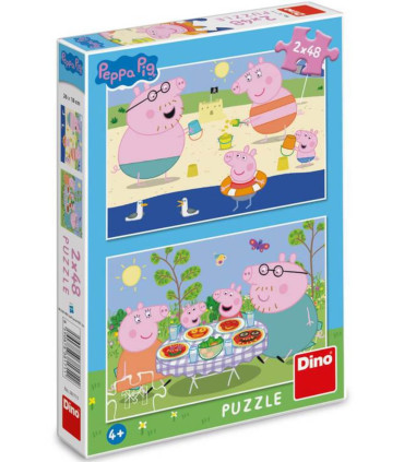 ДЕТСКИ ПЪЗЕЛ PEPPA PIG: НА ПОЧИВКА 2X48 ЧАСТИ - ПЪЗЕЛИ И КУБЧЕТА