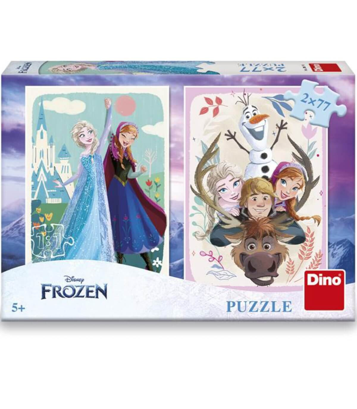 ДЕТСКИ ПЪЗЕЛ FROZEN: ANNA & ELSA 2X77 ЧАСТИ - ПЪЗЕЛИ И КУБЧЕТА