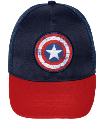 ЮНОШЕСКА ШАПКА С КОЗИРКА И МРЕЖА CAPTAIN AMERICA 56/58 - ДЕТСКИ ШАПКИ
