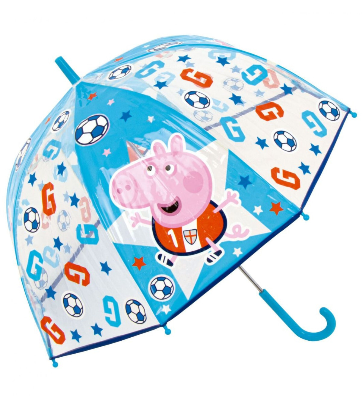 ДЕТСКИ РЪЧЕН ЧАДЪР КАМБАНА PEPPA PIG - GEORGE ПРОЗРАЧЕН 2 ЦВЯТА - ДЕТСКИ ЧАДЪРИ