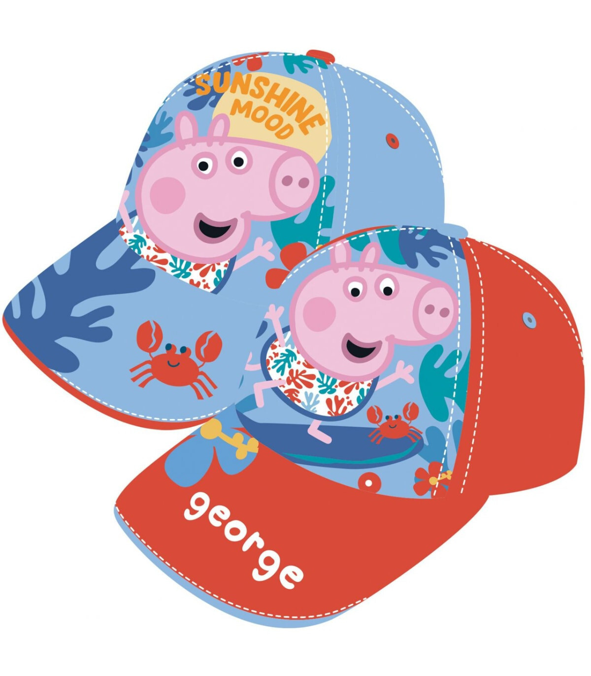 ДЕТСКА ШАПКА С КОЗИРКА PEPPA PIG - GEORGE 2 ЦВЯТА 48/51 - ДЕТСКИ ШАПКИ