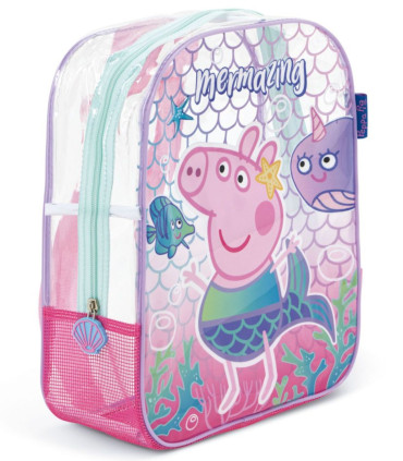 ДЕТСКА ПЛАЖНА РАНИЦА ПРОЗРАЧНА PEPPA PIG 32*25*23 - ДЕТСКИ РАНИЦИ