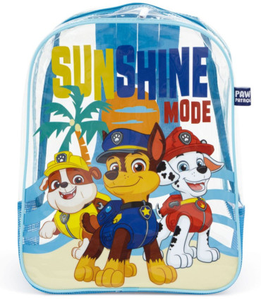 ДЕТСКА ПЛАЖНА РАНИЦА ПРОЗРАЧНА PAW PATROL 32*25*23 - ДЕТСКИ РАНИЦИ