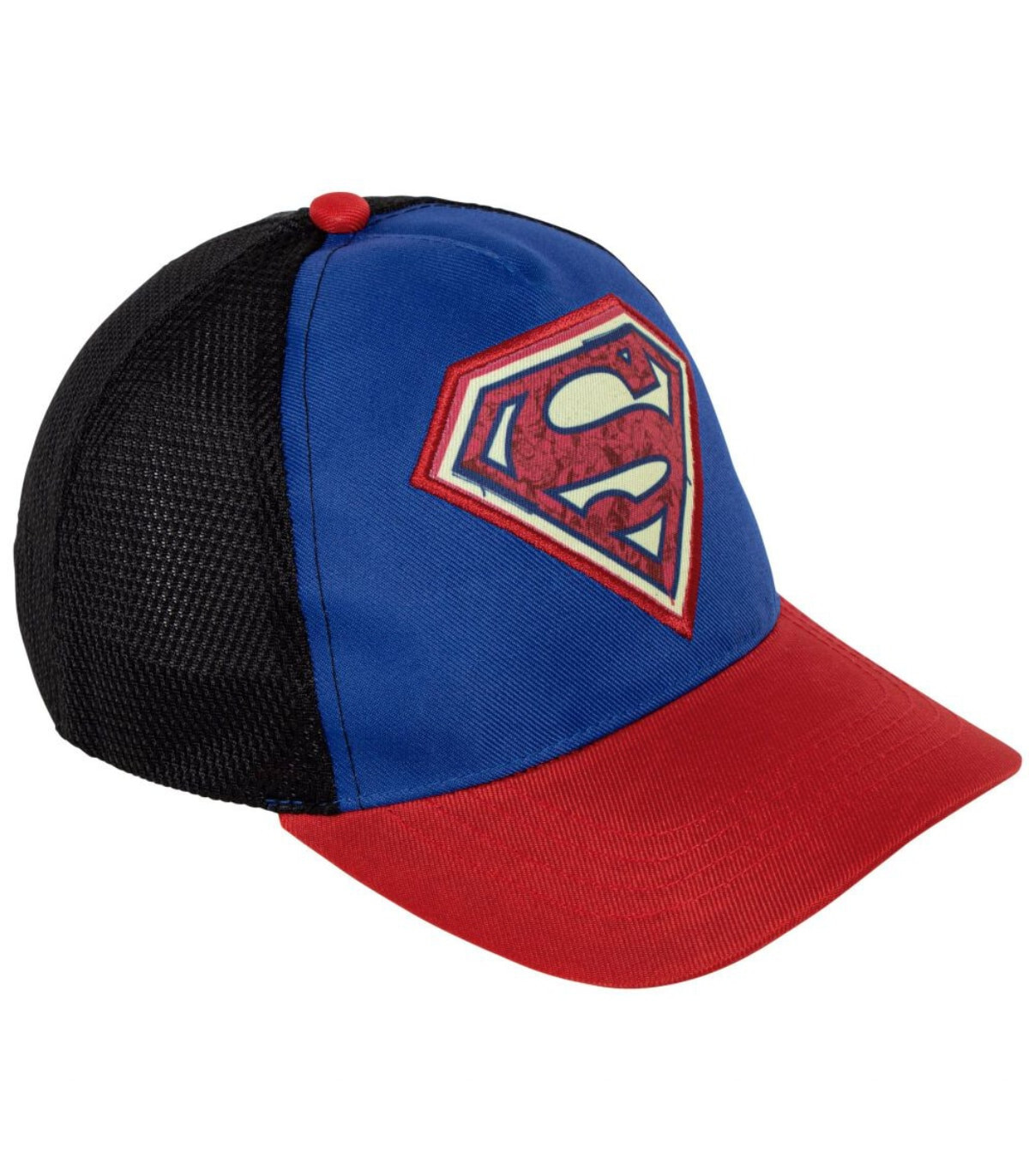 ДЕТСКА ШАПКА С КОЗИРКА, МРЕЖА И БРОДЕРИЯ SUPERMAN 51/54 - ДЕТСКИ ШАПКИ