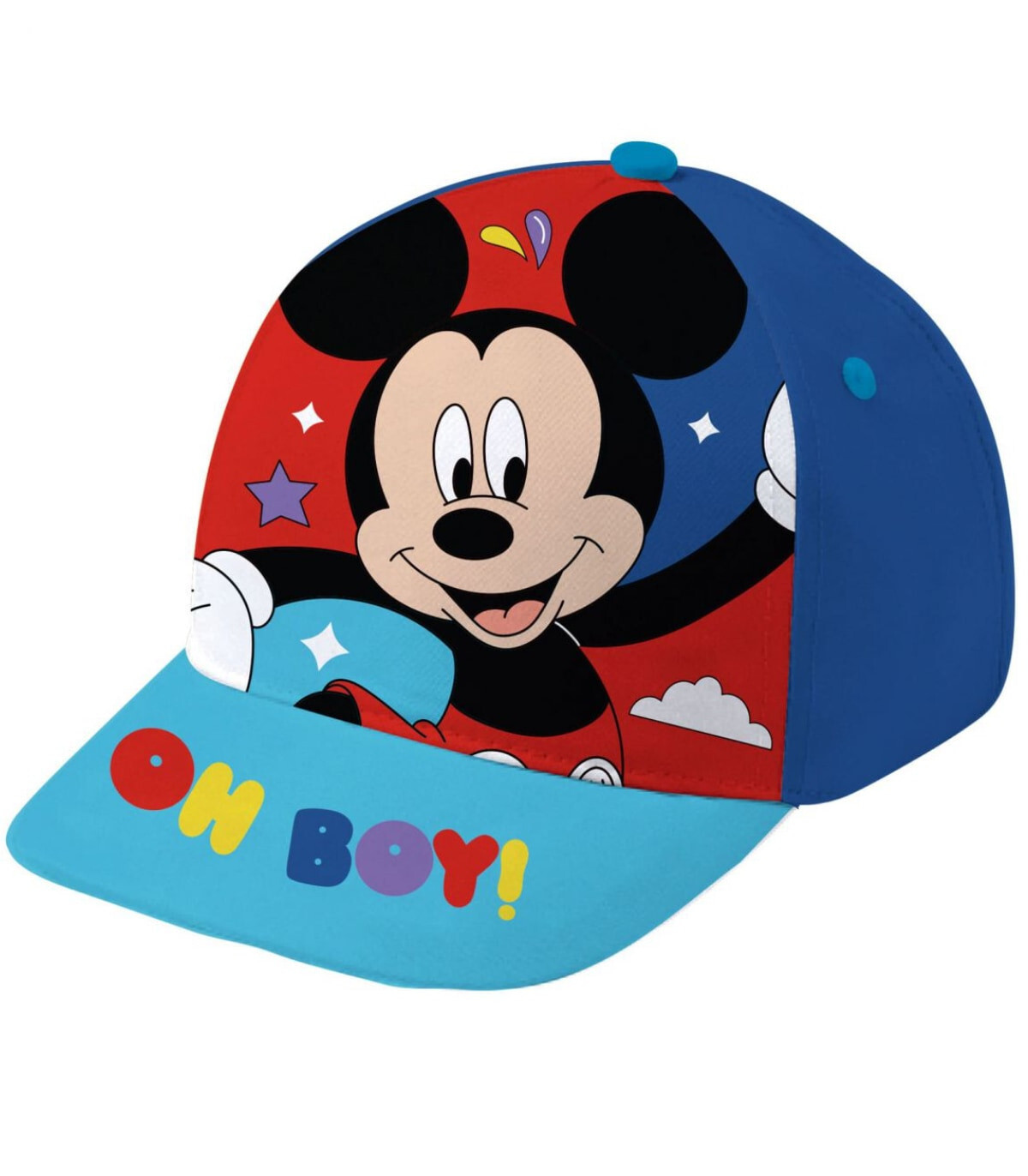 БЕБЕШКА ШАПКА С КОЗИРКА MICKEY 2 ЦВЯТА 44/46 - ДЕТСКИ ШАПКИ