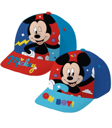 БЕБЕШКА ШАПКА С КОЗИРКА MICKEY 2 ЦВЯТА 44/46 - ДЕТСКИ ШАПКИ