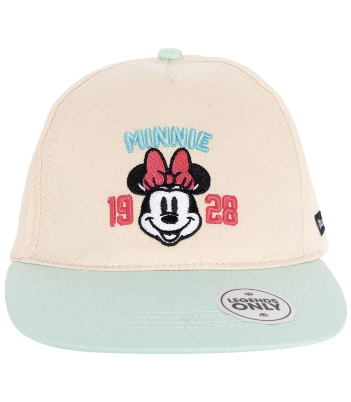 ЮНОШЕСКА ШАПКА С КОЗИРКА И БРОДЕРИЯ MINNIE MOUSE 56/58 - ДЕТСКИ ШАПКИ
