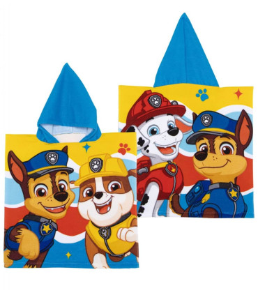 ДЕТСКО ХАВЛИЕНО ПОНЧО PAW PATROL МОМЧЕ 50*100 - ДЕТСКИ ПЛАЖНИ ХАВЛИИ