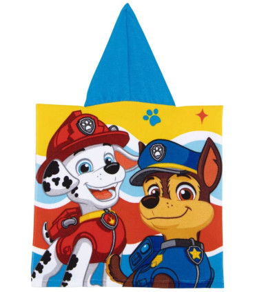 ДЕТСКО ХАВЛИЕНО ПОНЧО PAW PATROL МОМЧЕ 50*100 - ДЕТСКИ ПЛАЖНИ ХАВЛИИ