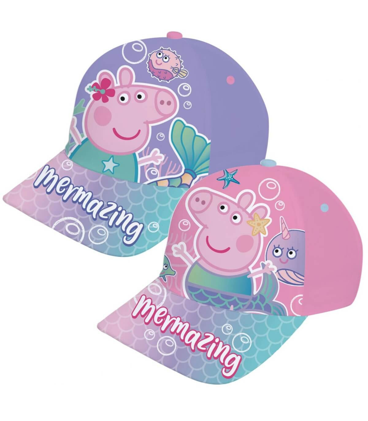 ДЕТСКА ШАПКА С КОЗИРКА PEPPA PIG MERMAZING 48/51 - ДЕТСКИ ШАПКИ