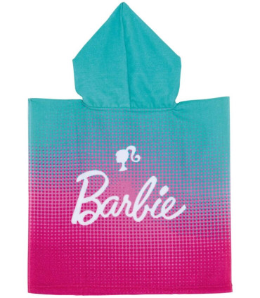 ДЕТСКО ХАВЛИЕНО ПОНЧО BARBIE 50*100 - ДЕТСКИ ПЛАЖНИ ХАВЛИИ