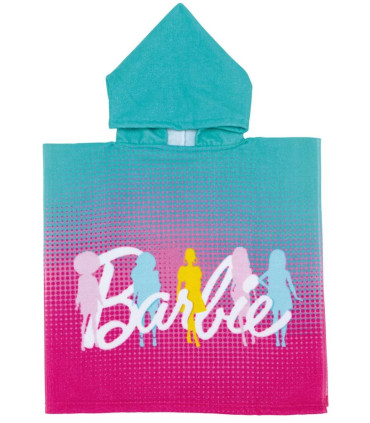 ДЕТСКО ХАВЛИЕНО ПОНЧО BARBIE 50*100 - ДЕТСКИ ПЛАЖНИ ХАВЛИИ