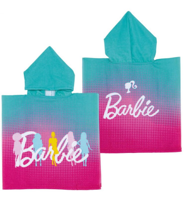 ДЕТСКО ХАВЛИЕНО ПОНЧО BARBIE 50*100 - ДЕТСКИ ПЛАЖНИ ХАВЛИИ