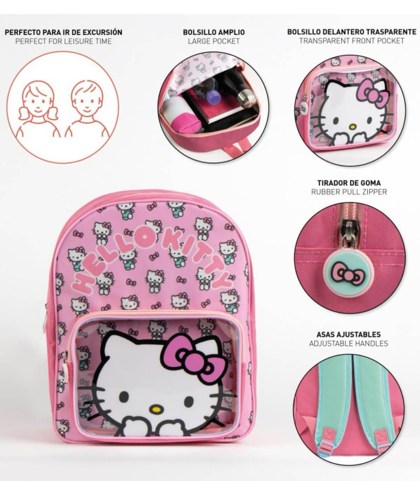 ДЕТСКА РАНИЦА С ПРЕДЕН ДЖОБ 31 СМ HELLO KITTY Cerda