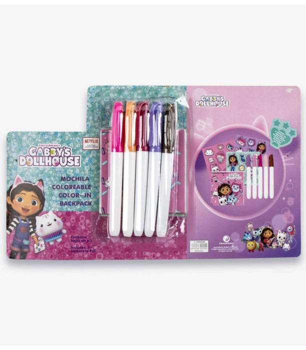 ДЕТСКА РАНИЦА ЗА ОЦВЕТЯВАНЕ НАПРАВИ СИ САМ GABBY'S DOLLHOUSE 38 СМ Cerda