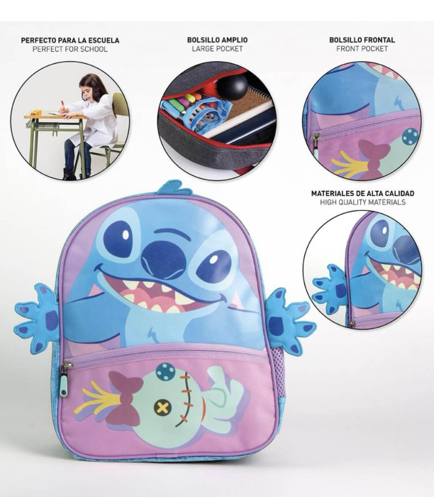 ДЕТСКА РАНИЦА 30 СМ STITCH РОЗОВ Cerda
