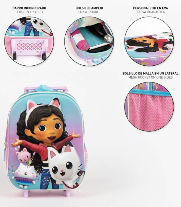 ДЕТСКА РАНИЦА 3D С КОЛЕЛЦА GABBY'S DOLLHOUSE Cerda