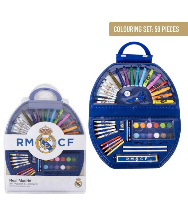 УЧЕНИЧЕСКИ КОМПЛЕКТ ЗА РИСУВАНЕ 50 ЧАСТИ В БЛИСТЕР REAL MADRID Cerda