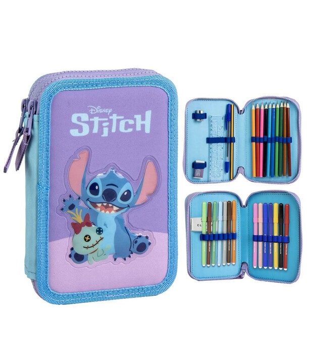 НЕСЕСЕР С 2 ОТДЕЛЕНИЯ И УЧИЛИЩНИ ПОСОБИЯ STITCH РОЗОВ Cerda