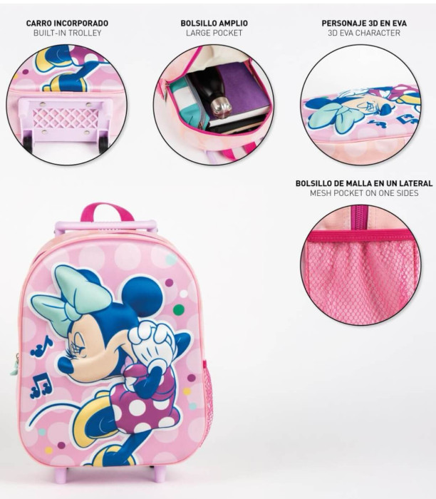 ДЕТСКА РАНИЦА 3D С КОЛЕЛЦА MINNIE MOUSE Cerda