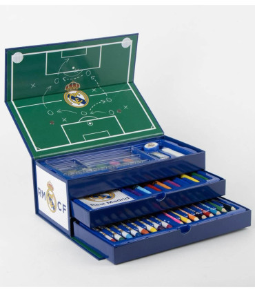 ТРИЕТАЖЕН КУФАР С МОЛИВИ, ФЛУМАСТЕРИ И БОИЧКИ REAL MADRID Cerda